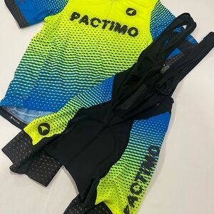 Pactimo Cycling Jersey and Bib Set - Blue and Yellow